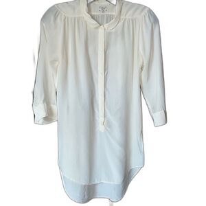 Wilfred Aritzia Women’s Silk Popover Long Blouse Tunic Top size XXS Ivory